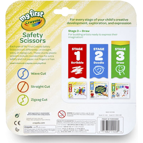 Säkerhetssax, konstmaterial för småbarn, 3-pack