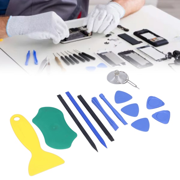 Elektronikreparationsverktyg PVC-plast Spudger Öppning Pry Bar Triangulär ark Sugkopp Kit