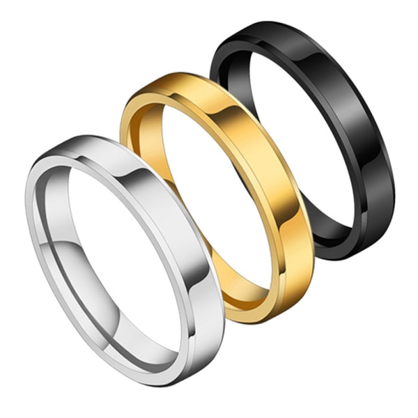 Klassisk trefärgad ring, enkel smal version 4 mm fasad slät