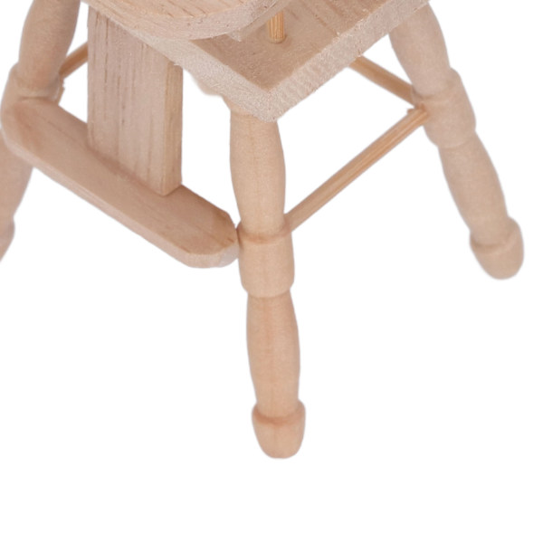 1/12 Dockhus Baby Matstol Livslik Vikbar Miniatyr Möbel Modell Björk Trä Vacker Dockhus Dekoration