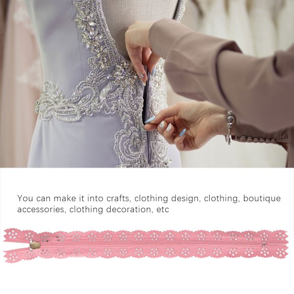20 st 20 cm DIY nylon spets blixtlås spole blomma blixtlås för sömnad bröllopsklänning hantverk rosa