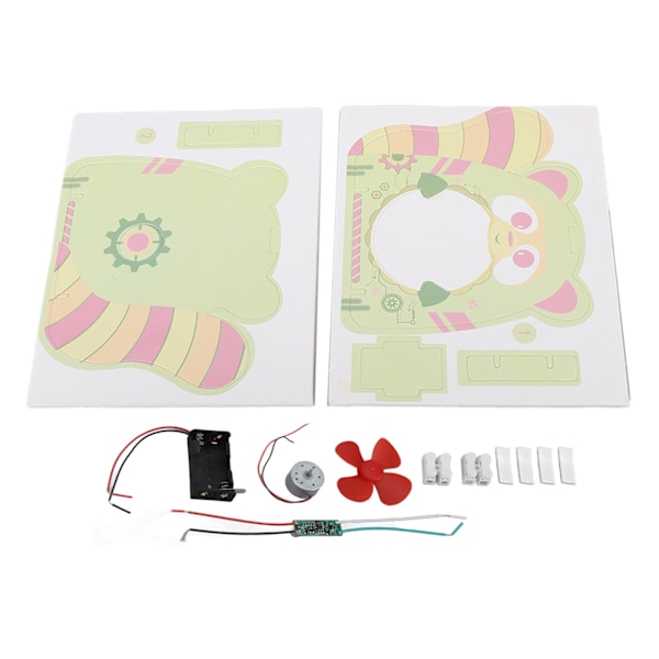 Elektrisk fläkt experiment kit pussel tidig pedagogisk DIY röst aktiverad fläkt vetenskap experiment kit för barn röst aktiverad elektrisk fläkt