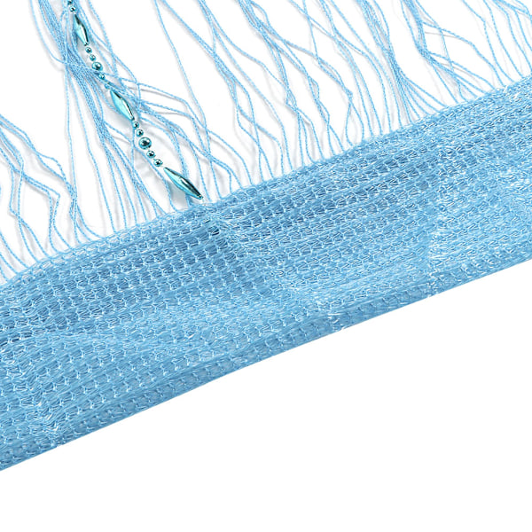 Polyester dörrfönstergardin för sovrum vardagsrumsdekoration (blå)