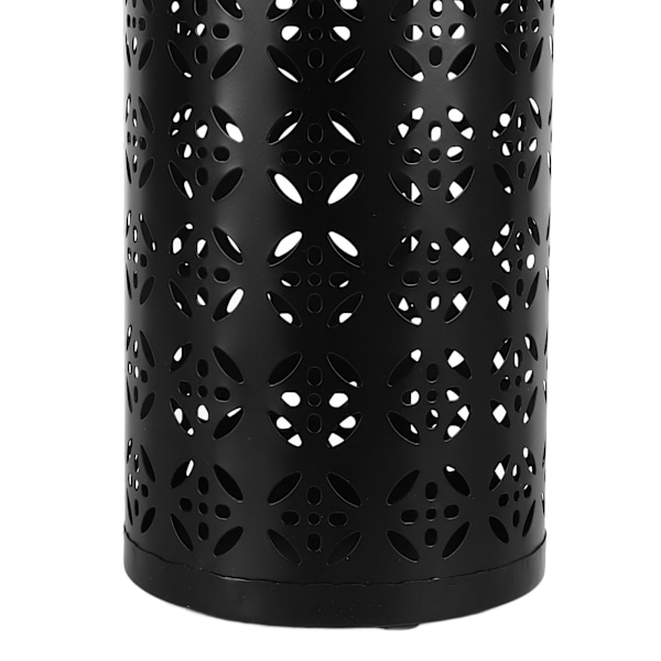 Paraplyställ Rund Rostsäker Stilren Ihålig Kopparmönster Metall Paraplyställ för Hem Entré Svart 42x15x15cm / 16.5x5.9x5.9in