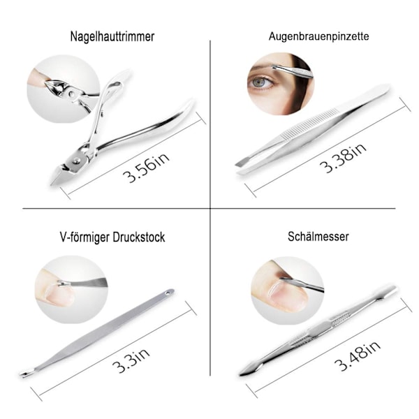 Manikyr pedikyr set, resor skönhet nagelvård kit för hemmet
