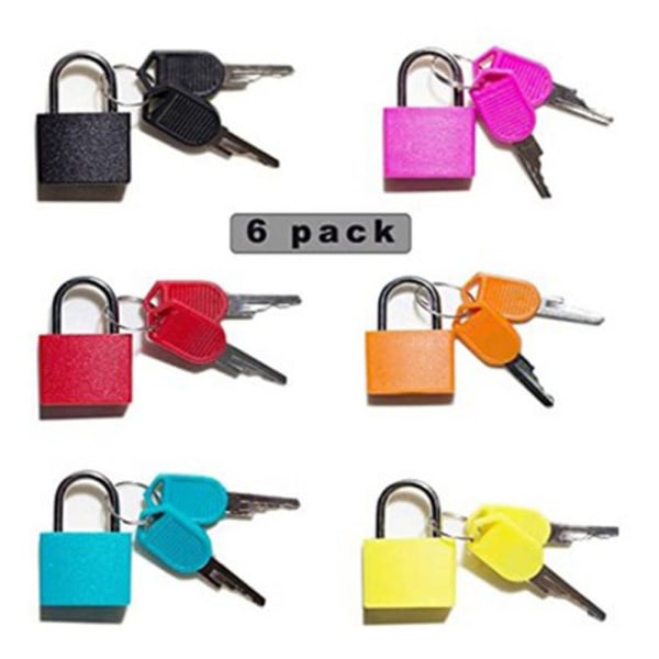 Minilås Säkerhetslås, resväskalås med nyckel, färgglatt
