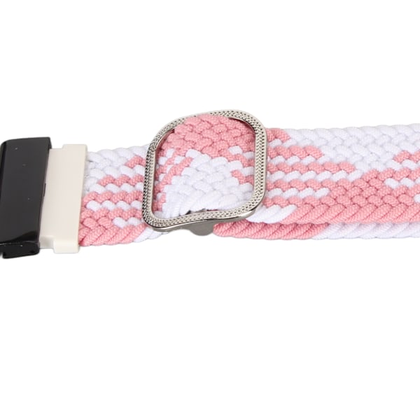 Nylon klockarmband ersättning elastisk andningsbar väv justerbar 26mm spänne klockarmband för Vertix 2 rosa vit