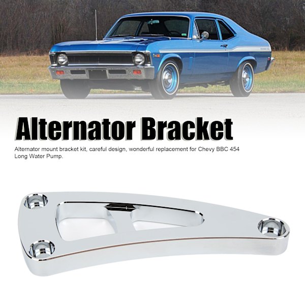 LWP Generatorfäste Aluminiumlegering Polerad Ersättning för Chevy BBC 454 Lång Vattenpump