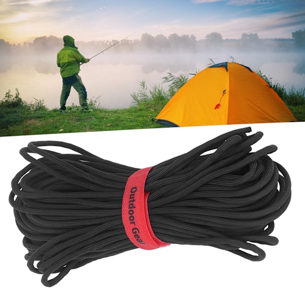 11-trådig kärnparacord Paracord utomhuscampingrep för klättring vandring överlevnadsutrustning svart