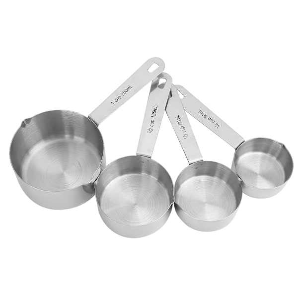 4 st/set Rostfria Mätkoppar Mätsskedar Bestick Köksbakningsverktyg