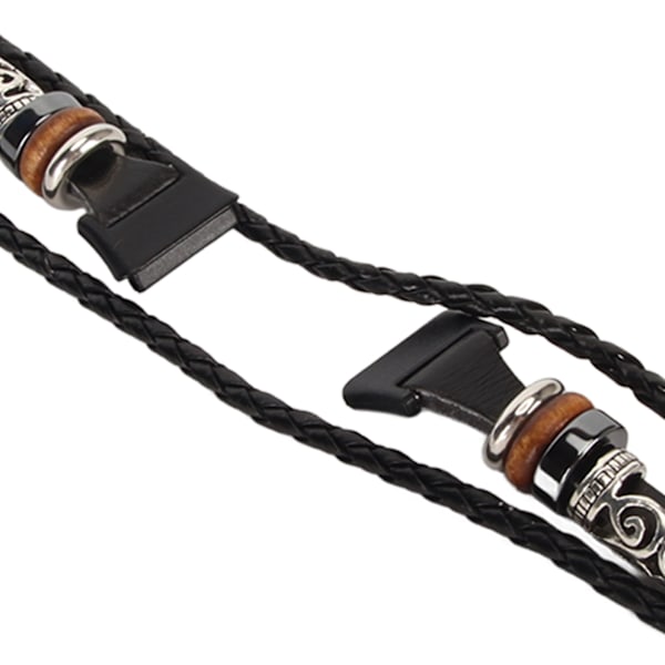 Smartwatch-armband i läder, retro, snyggt, bekvämt, robust, spänne i rostfritt stål, ersättningsarmband för Huawei Band 7, svart