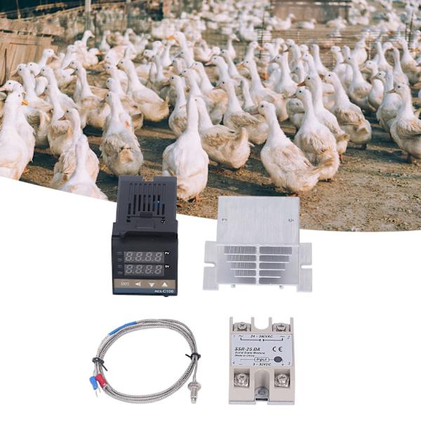 PID-temperaturregulatorer Kit 0-400℃ Vattentät Hög Noggrannhet REX C100 Temperaturregulator för Gård 100V-240V 25A