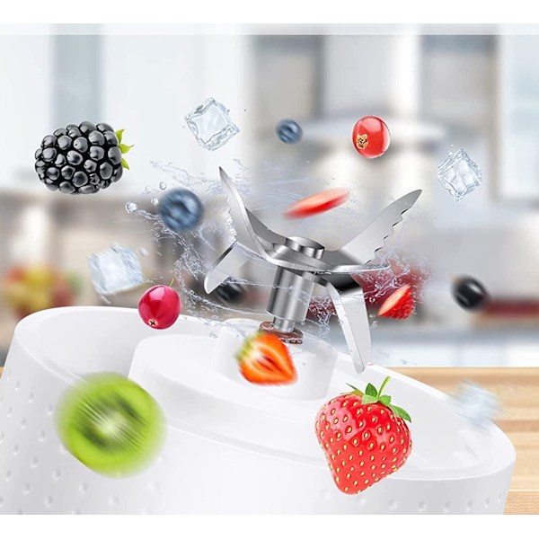 Bärbar Juice Blender, Trådlös & Portabel Design, Uppladdningsbar med USB-port, Stark Mixningskraft för Färska Juicer & Smoothies, BPA-Fri
