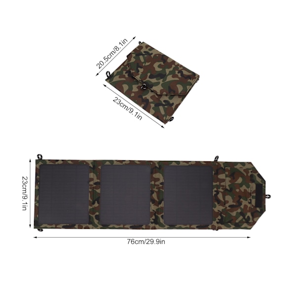 Hopfällbar solpanel Dual USB Lätt 30W Bärbar soltelefonladdare Panel för bil 12V