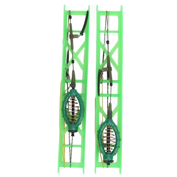 2-pack fiskefoderbur med fjäderhållare och blytyngd för fiskkarp 30 g