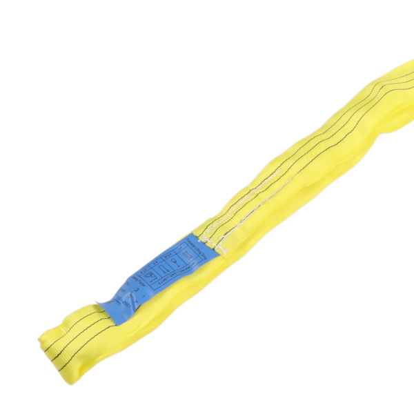 3T 3 Meter Kranlyftlina Stark Dubbelöglad Spänne Polyester Flexibel Riggning Lyftrem för Fartyg Hamnar Gul