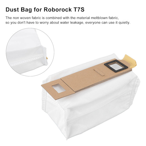 6 st dammsugarpåsar dammsugarersättningsdelar för Xiaomi Roborock T7S Plus EU-version