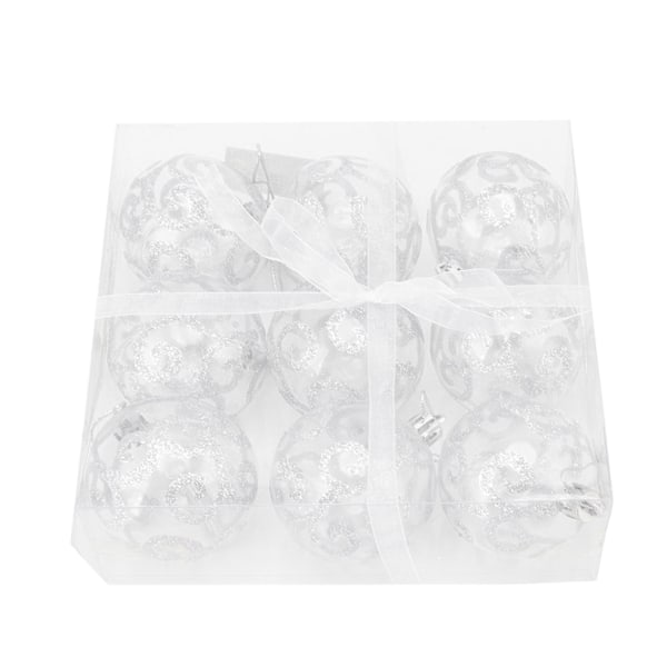9 st julgranskulor utsökta plast krossäkra hängande julgransprydnader för hem silver