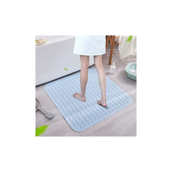 Antiglid badmatta, mögelbeständig PVC kvadratisk badmatta fotmassagematta 48 x 48 cm (grön)