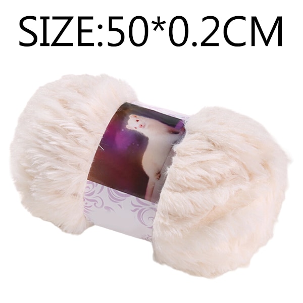 Tjock Chenille Garn Mjuk Hudvänlig Bulky Fluffy Stickgarn för Virkning Filt Krämig Vit