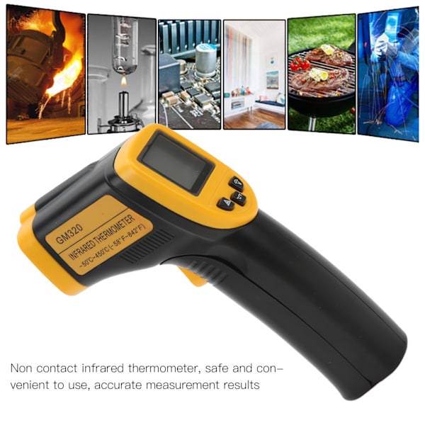 GM320 LCD Digital Termometer Infraröd Handhållen Temperaturpistol Kontaktlös Industriell Termometer