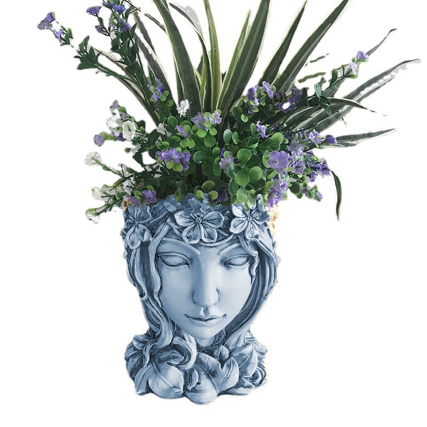 Gudinna huvuddesign suckulent växtkruka, dam ansikte blomkruka,