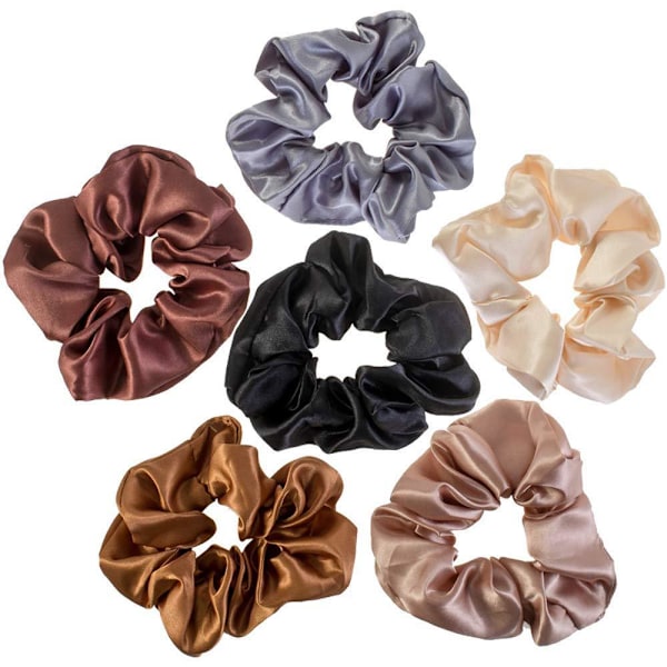 Stilrena Hårband, Mellanstora Scrunchies, Enfärgad, Bekväm Användning, Presentval, Slitstarkt Material, Scrunchies i Satinsilke, Förebygger Hårbrott