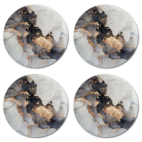 Marble Pattern Coasters - Round Drinks Absorbent Stone Coaster