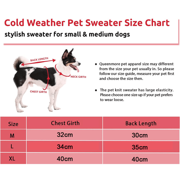Dog Sweater Pullover Stickade Klassiska Tröjor med Varm för
