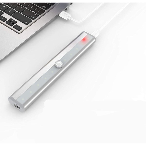 Rörelsesensor garderobsbelysning, USB uppladdningsbar