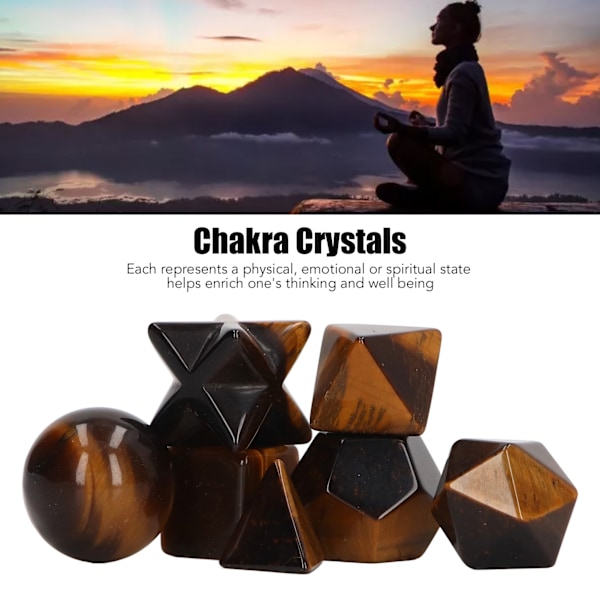 7 st chakra kristaller utsökta geometriska kristallstenar chakra healing kristaller kit för meditation hem inredning gul