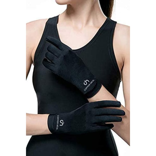 Bekväma Kopparhandskar med Fulla Fingrar, Kompressionsstöd för Händer, Fingrar & Handleder, Pekskärmsfunktion, Designade för Lindring Hela Dagen & Natten