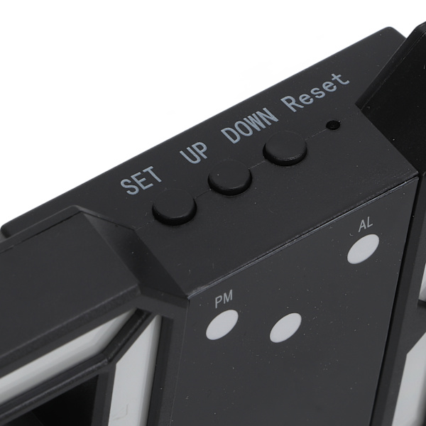 3D Elektronisk Klocka LED Stor Skärm Intelligent Röststyrning Tre Visningslägen Stereo Digital Ljus Väggalarmklocka Svart Skal Vit Ord