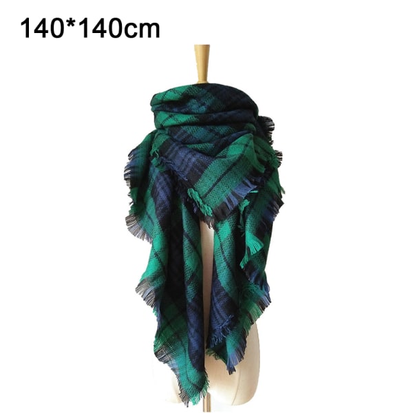 Moderutig filtscarf Stor överdimensionerad dam, grön