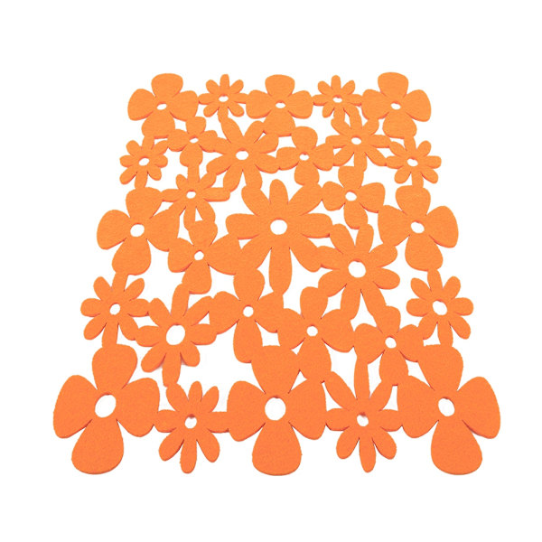 Sats med 4 rektangulära filtdukar för matbord Hem Kök Bröllopsfest Dekor Orange