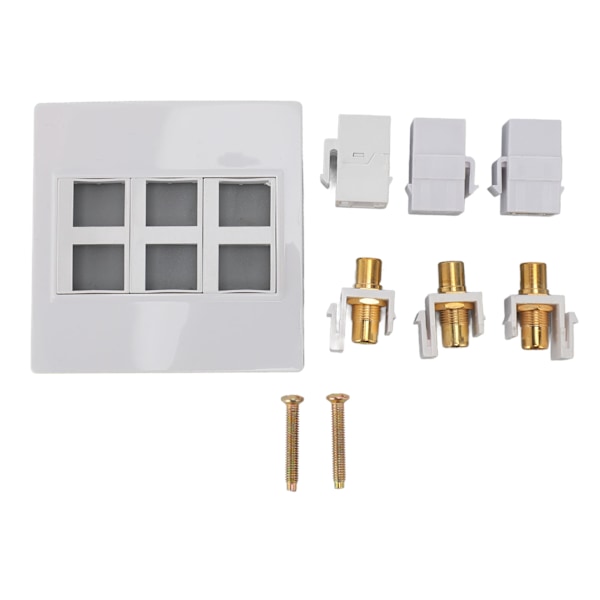 HD Optisk Väggplatta 6 Port CAT6 USB C RCA Väggplatta 3840x2160 Upplösning Undvik Röra HD Multimedia Interface Väggplatta