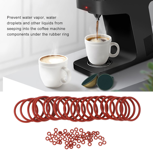 120 st Kaffemaskin O-ring Högtemperaturbeständig Vattentät Silikon Bryggruppspackning för Jura Kaffebryggare Poddar