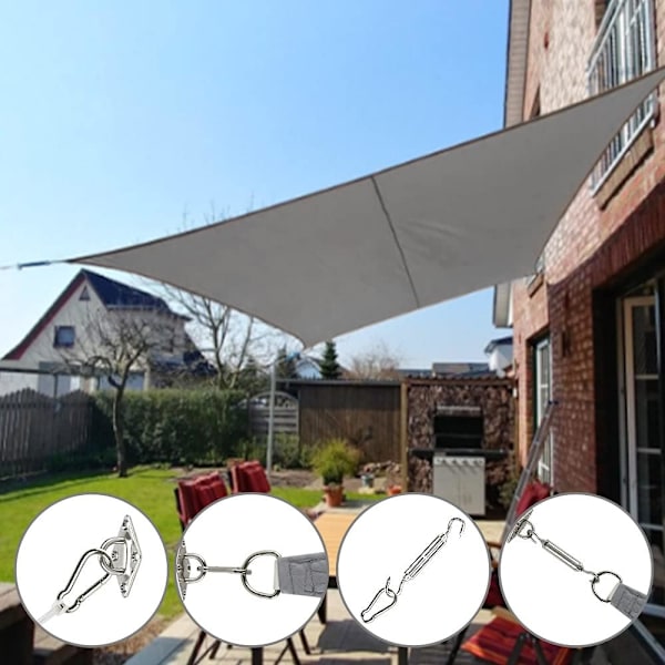 Fästningssats för skuggskydd, rostfritt stål, fästsats för skuggskydd för trädgård, rektangulärt skuggskydd/markiser/installationssats spännare av rostfritt stål,