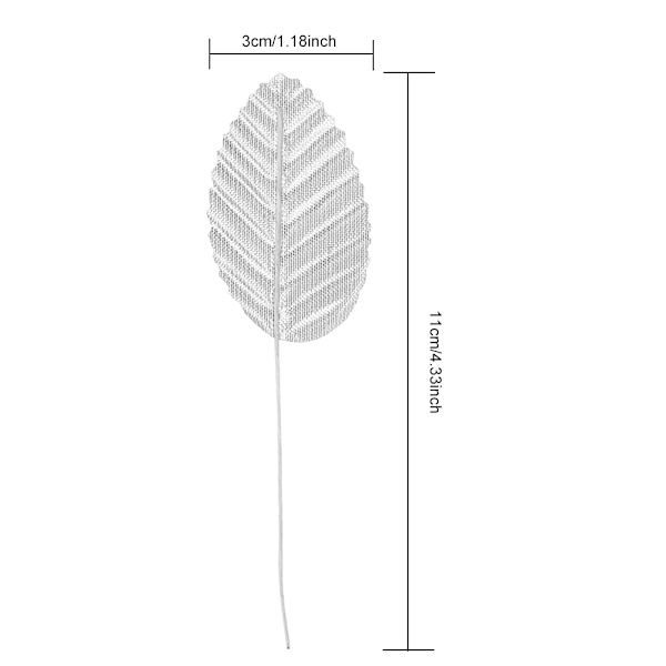 200 st simuleringsblad DIY festträdgårdskläder konstgjorda blommor blomsterdekoration (Silver 200 st&nbsp;)