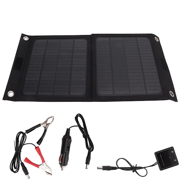 8W Vattentät Solpanel Kit Utomhus Fällbar Pack Bärbar Solbatteri USB Laddare