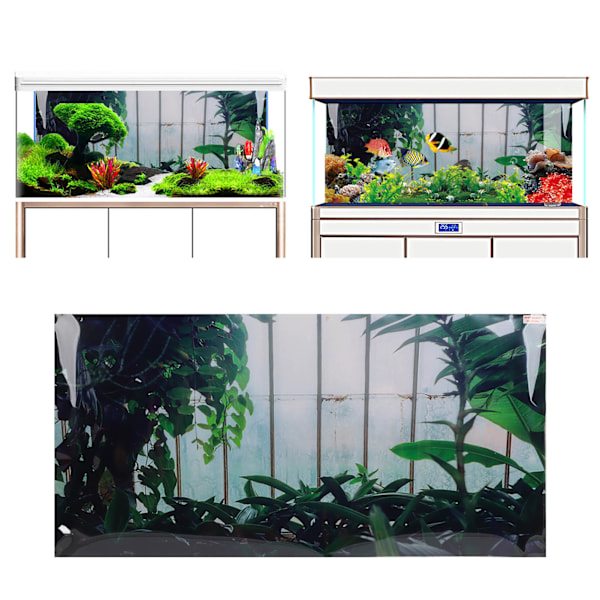 Akvariebakgrund Dekoration PVC Självhäftande 3D Giftfri Akvarium Bakgrundsdekal 91x50cm