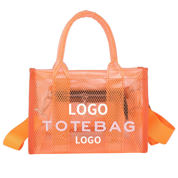 Snygg genomskinlig crossbody-väska med en axel orange