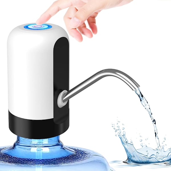 5 Gallon Vatten Dispenser Pump Uppladdningsbar, Vatten Dispenser för 5 Gallon Flaska Bottenladdning, Bärbar USB Laddning Automatisk Dricka Mini Vatten