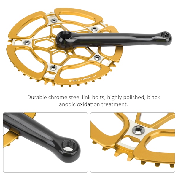 BCD130mm cykelvevarm i aluminiumlegering 47T enkelhastighetskedjehjul tillbehör guld
