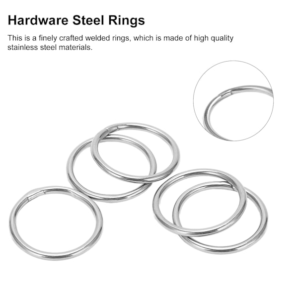 5 st rostfria O-ringar 3 mm Flerfunktionshårdvaruringar för marinbåtbagage 3x 40 mm / 0,1x1,6 tum
