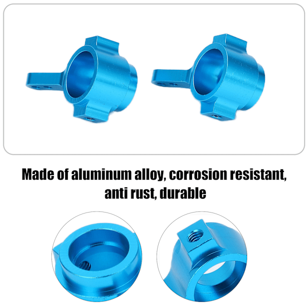 2 st styrblock i aluminiumlegering, färgglada RC-axelhållare för Tamiya CC01 1/10 fjärrstyrd bil, blå
