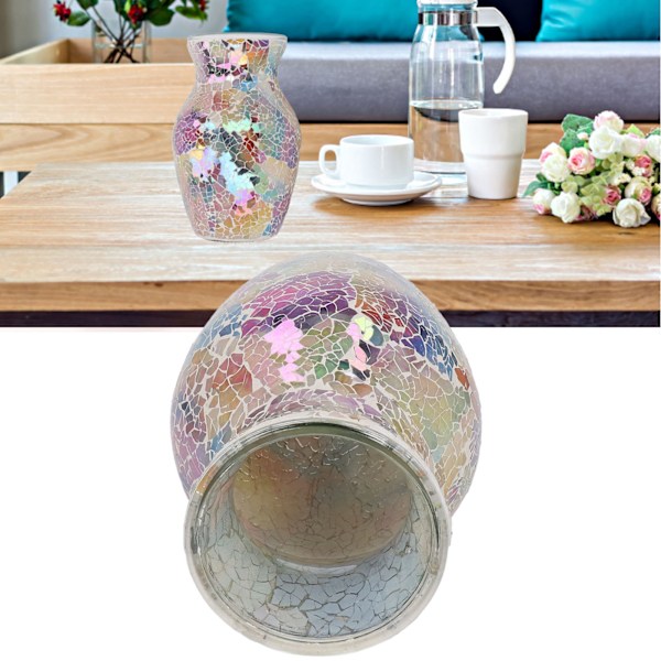 Mosaikglasvas i europeisk stil, glänsande utsökt dekorativ vas för vardagsrum och sovrumsdekoration