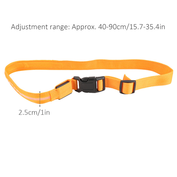 Polyester LED Reflexbälte Midjeband Ljus Varning Ljus Säkerhet för Utomhuslöpning Orange
