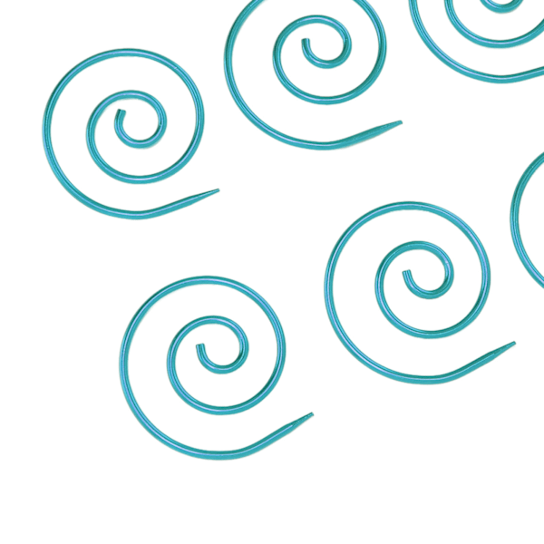 6 st Spiral Kabelsticka Multifunktionell Metall Cirkulär Sticka Kabelsticka Sjalnål för Garn Sömnad Stickning Blå