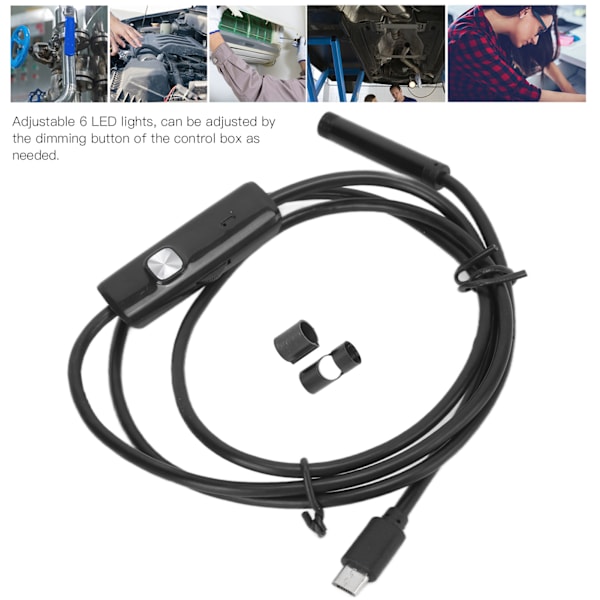 AN97‑7 7mm Endoskopkamera IP67 Vattentät Inspektionskamera Boreskop 6LED Justerbar Industri Endoskop 2m / 6.6ft